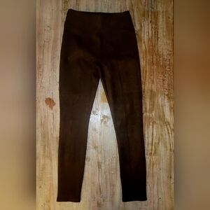 SPANX Brown Suede Leggings